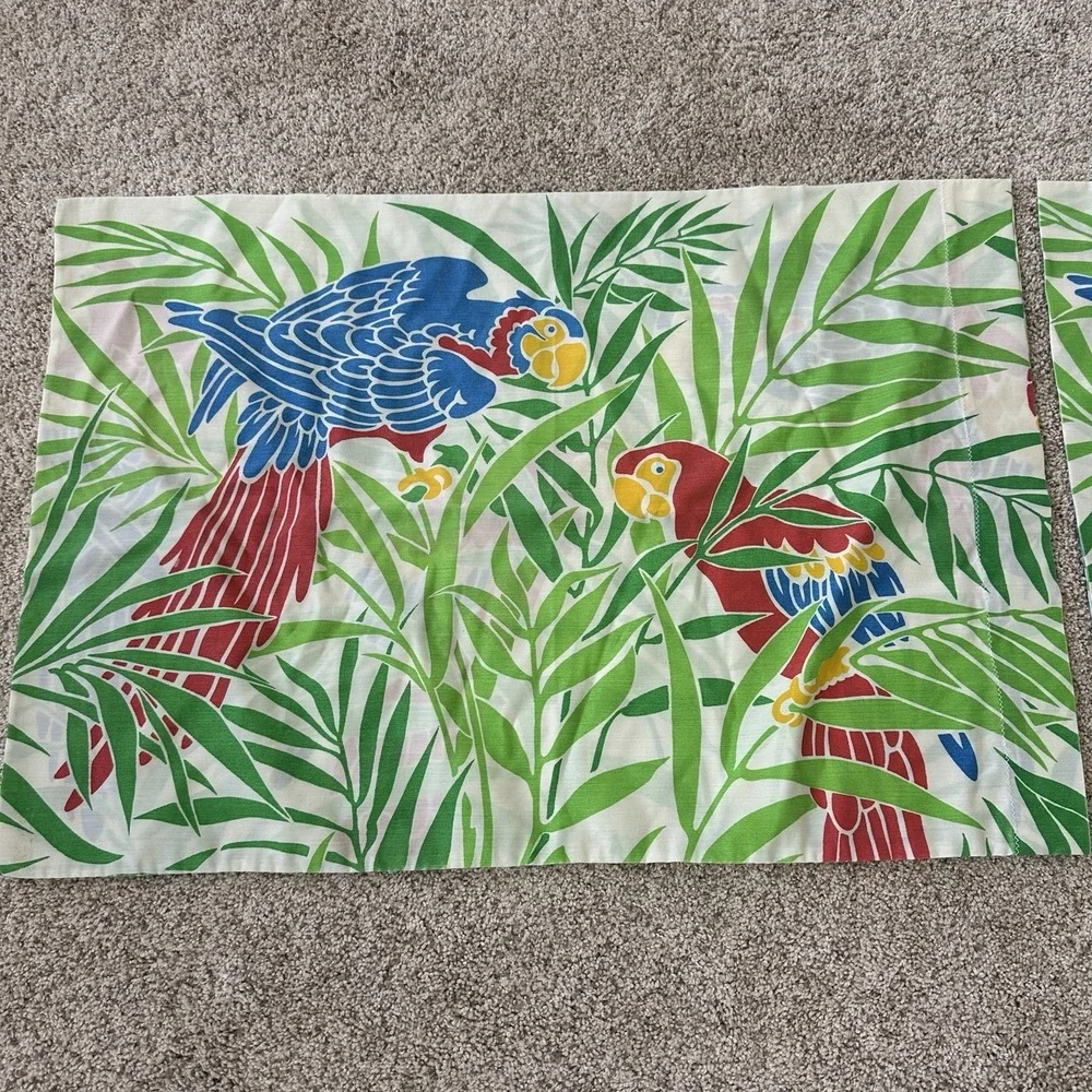 Vintage Burlington macaw parrot two standard pillowcase Pillow Cases 2 Tropical